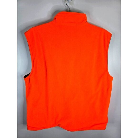 Red Head Camo/Orange Reversible Zip Up Fleece Vest Men's Size Large - Picture 5 of 9